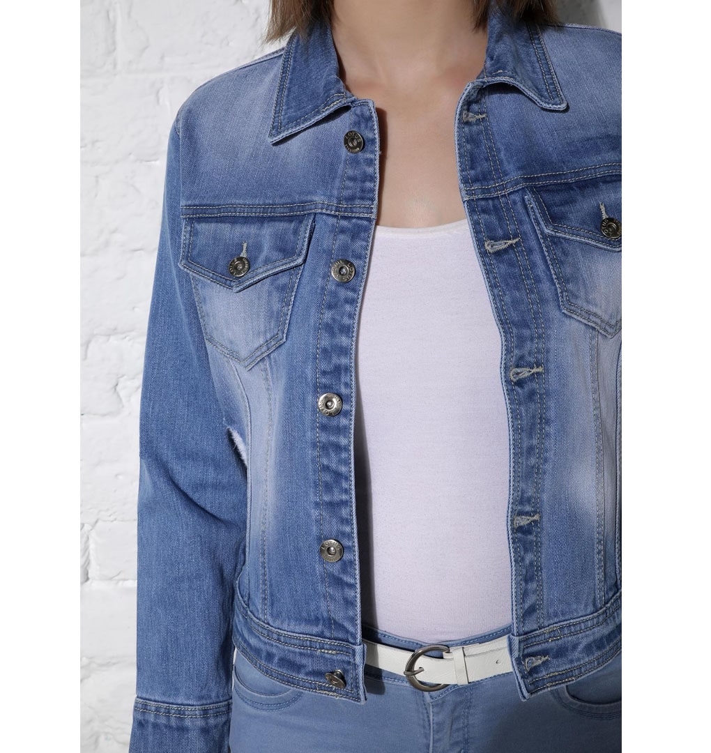 Buy Abetteric Women's Washed Plus Size Destroyed Rugged Wear Denim Jacket 2  XS at Amazon.in